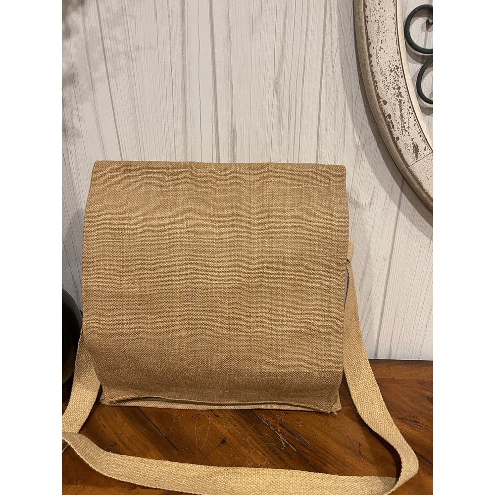 Earthbound Purse Adjustable Strap 100% Cotton Burlap Hippie Bohemian